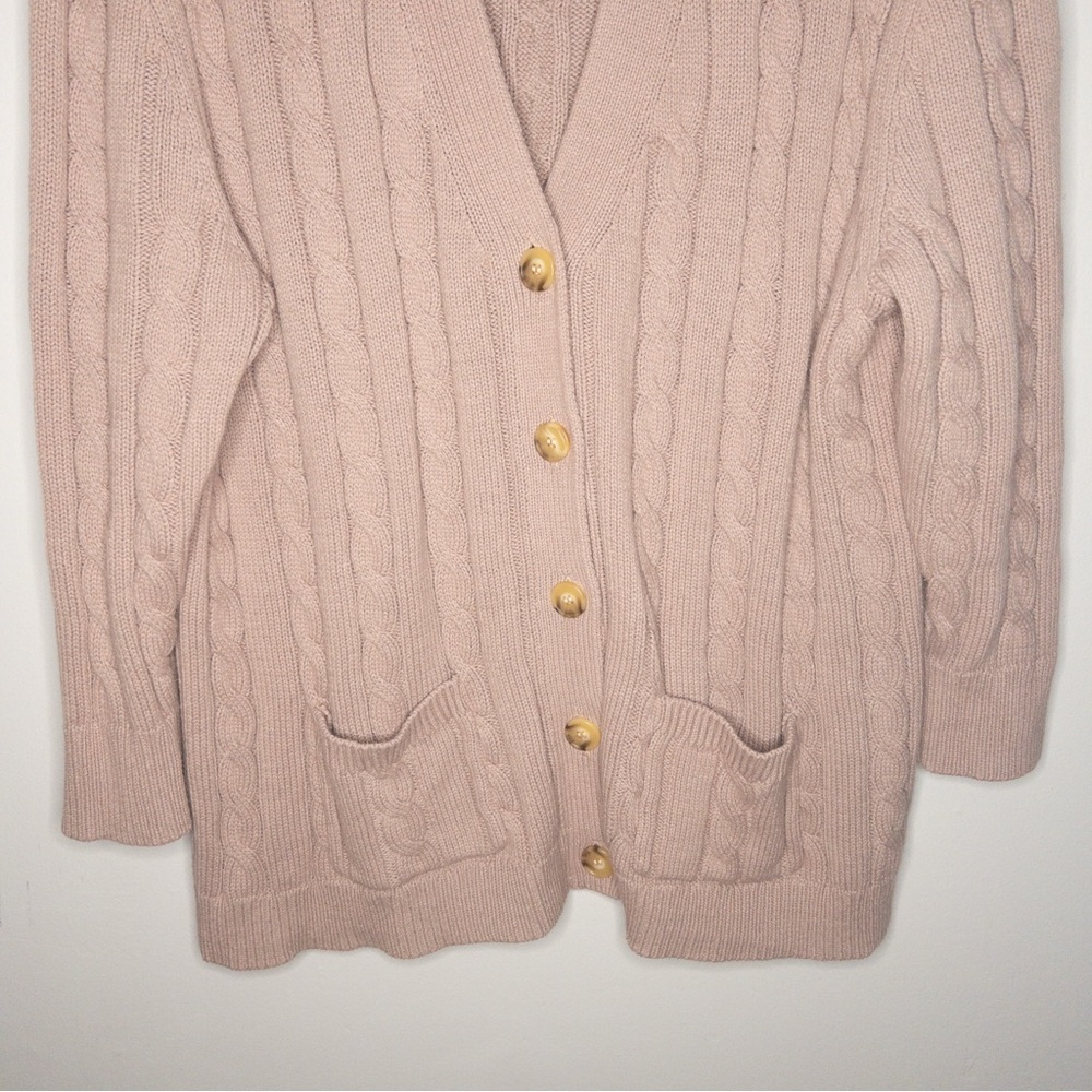 The Great Longline Cable Knit Cardigan Sweater - Picture 4 of 11